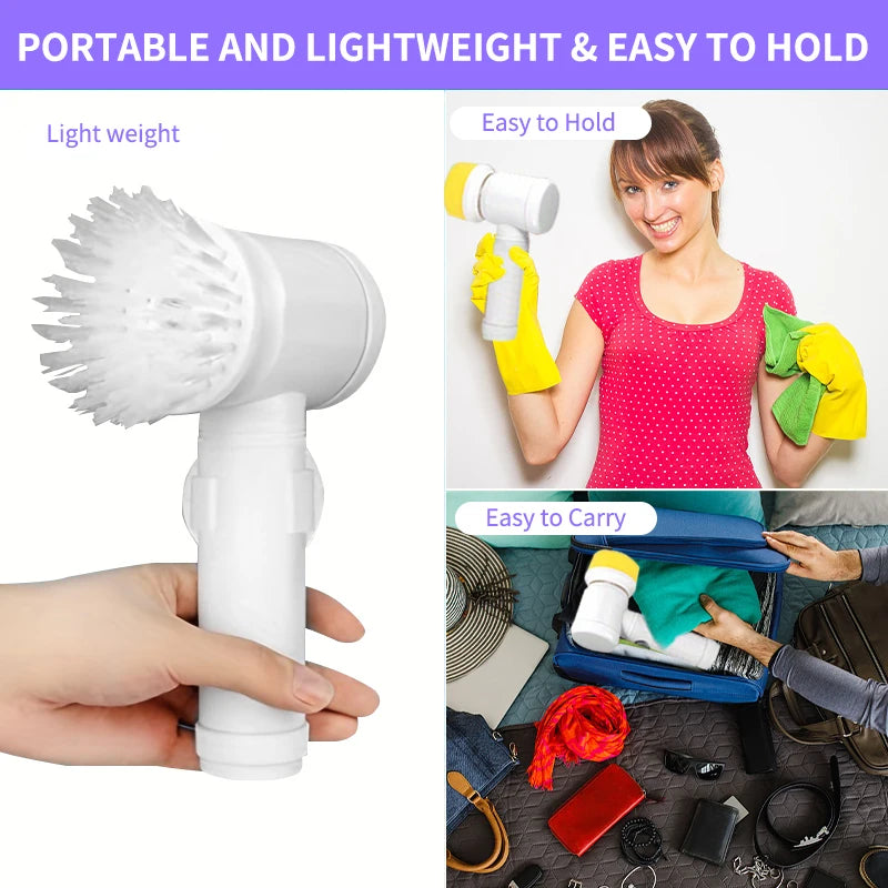 Electric Spin Scrubber Electric Cleaning Brush Cordless Power Scrubber with Replaceable Brush Heads Handheld Power Scrubber